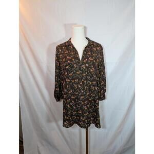 Dleione Floral Print Tunic Top Women's Size Small